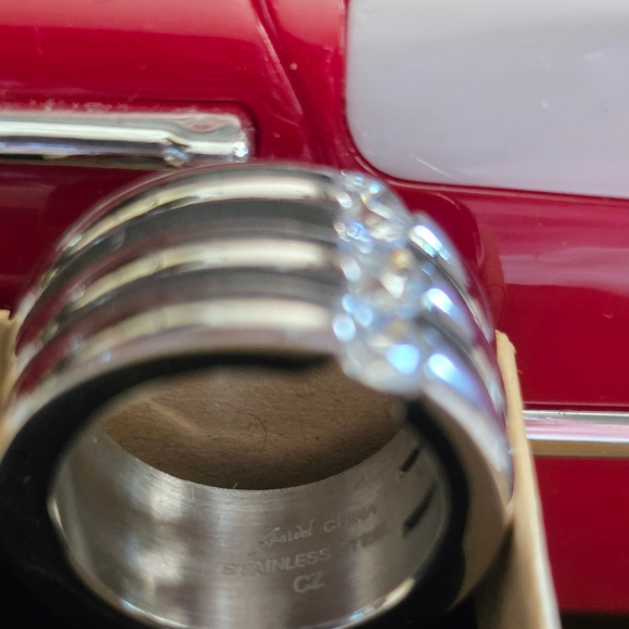 Speidel Stainless Steel CZ Triple Band Ring - Picture 7 of 9